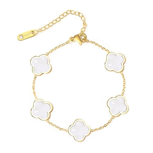WSupikio Trendy Link Bracelets for Women 18K Gold Plated Clover Adjustable Lucky Bracelet Mother's Day Gift - Image 1
