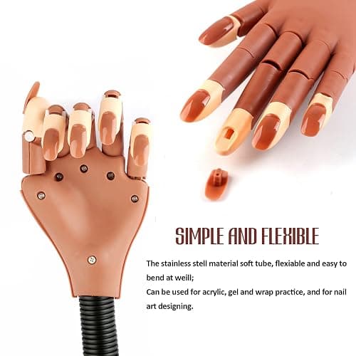 DASGIRL Practice Hand for Acrylic Nails, Flexible Nail Practice Hands Training Kits, Fake Mannequin Hands for Nails Practice, Movable Nail Mannequin Hand with 100PCS Nail Tips thumbnail 5