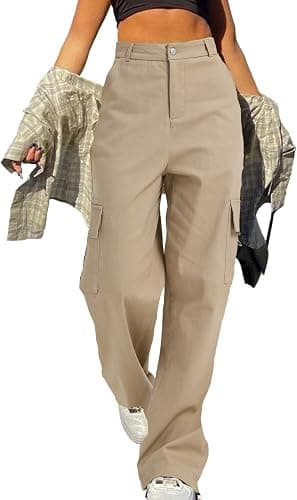 DAOAO Cargo Pants for Women High Waist Wide Leg Stretchy Pull On Baggy Casual Pants with Pockets thumbnail 8