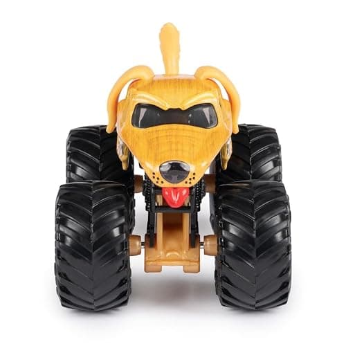 Monster Jam 2023 Spin Master 1:64 Diecast Truck Series 31 Ruff Crowd Monster Mutt Golden thumbnail 6