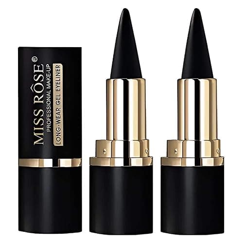 Miss Rose M Gel Eyeliner, 2 Pcs Black Eyeliner Pencils, delineador de ojos contra el agua, Easy to Use, Eye Makeup for Women (Black Pack of 2) - Image 1
