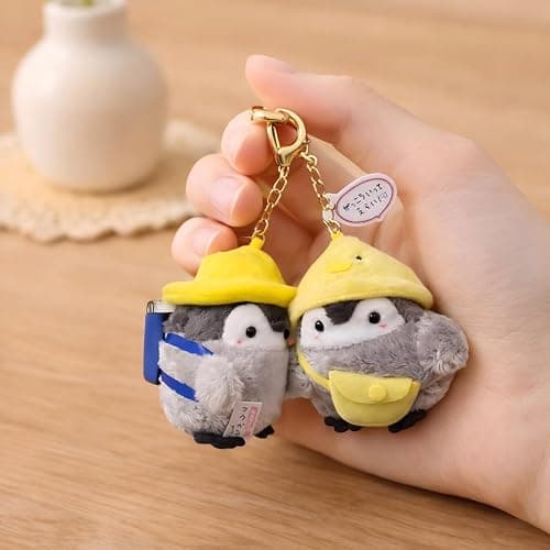 Penguin Plush Keychain, Cute Cosplay Stuffed Animal Keyring for Women, Kawaii Backpack Charms and Purse Decor for Birthday thumbnail 6