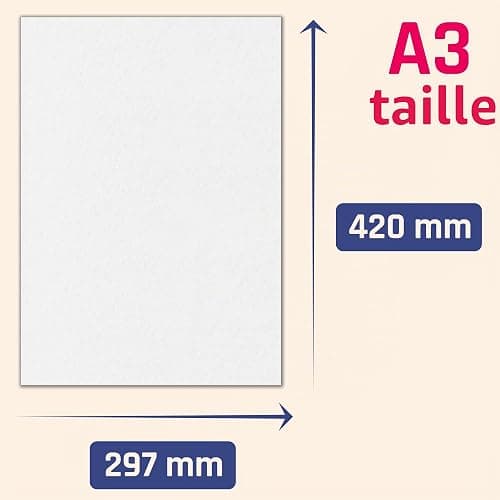 20 Feuilles - 350g A3 Feuille Cartonnée Blanche, 420 x 297 mm thumbnail 2