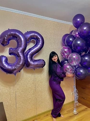 Purple Number 30 Balloon 40 Inch, 30th Birthday Decorations Men Women | Foil Purple number balloons, giant helium inflatable balloon numbers for 30th birthday decorations, helium supported thumbnail 8