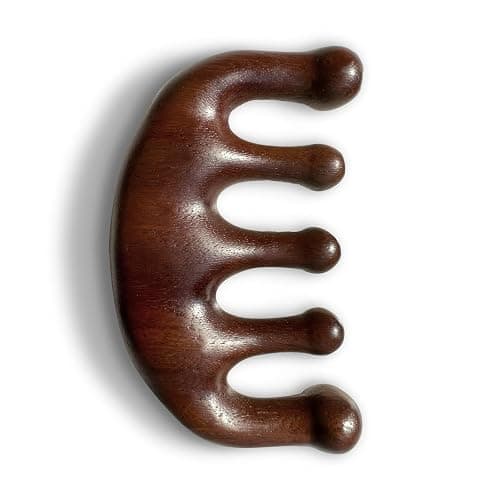 Cureder Wooden Scalp Massager - Handmade 100% Natural Green Sandalwood Wide Tooth Combs - Wood Massage Comb & Sandalwood Comb for Luxurious Hair Care - Image 1