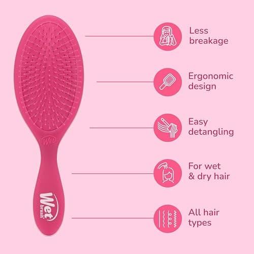 Wet Brush Original Detangler Hair Brush, Pink Frost - Ultra-Soft IntelliFlex Bristles - Detangling Brush Glides Through Tangles For All Hair Types (Wet Dry & Damaged Hair) - Women & Men thumbnail 5
