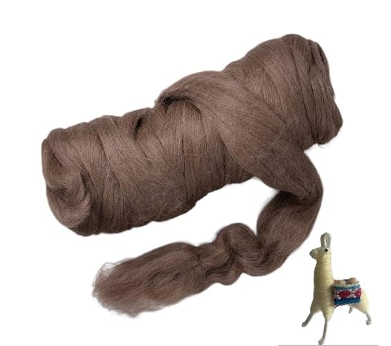 Kondoos Llama Wool roving (Similar to Alpaca), 1 lb. Best for Needle Felting, handcrafts and Spinning. Natural Colours, un-Dyed. (Brown PM, 1lb) - Image 1