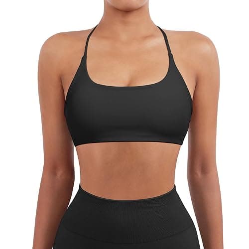 SUUKSESS Women 2 Piece Open Back Sports Bra Pack Strappy Workout Gym Yoga Crops thumbnail 5