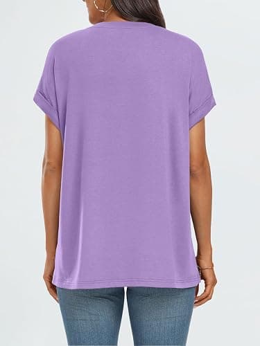 AUTOMET Womens Summer Tops Oversized Short Sleeve Business Casual T Shirts Trendy Fashion Clothes Spring Outfits 2025 thumbnail 5