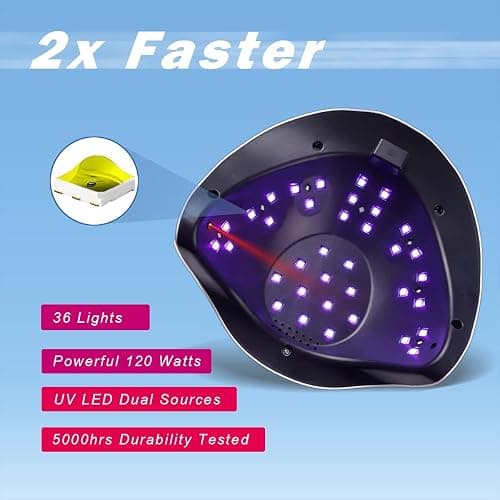 W&H UV LED Curing Lamp, 120W Faster Gel Nail Dryer Professional Nail Dryer Machine with 4 Timer Settings Touch Screen (Sun BQ5T) (White) thumbnail 5