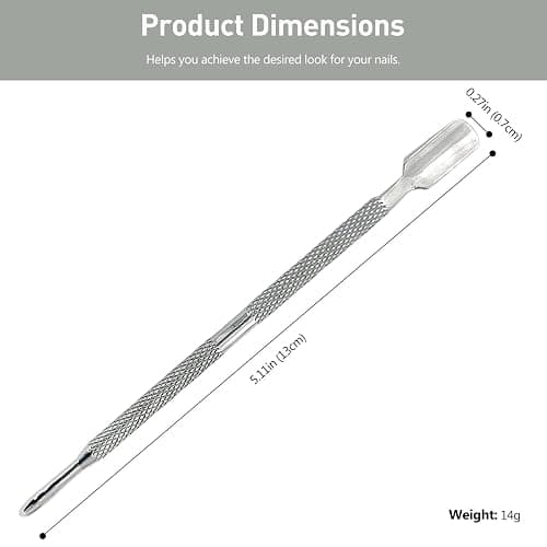 5-Piece Dual-Sided Cuticle Pusher Set - Professional Stainless Steel Manicure Pedicure Nail Care Tools thumbnail 2