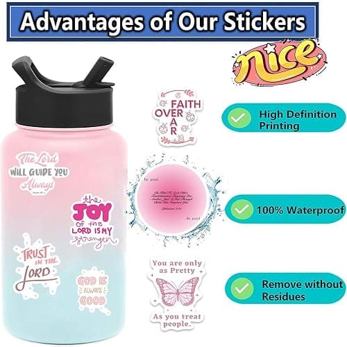 Sapuion 200PCS Bible Stickers, Inspirational Christian Stickers, Bible Verse Stickers, Aesthetic Jesus Faith Stickers for Water Bottles, Religious Christian Gifts for Kids Men and Women thumbnail 4