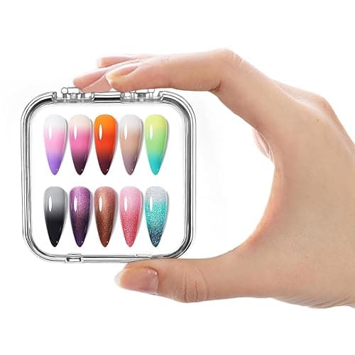 Aemygo 48 Sets Press On Nail Storage Box, Clear Artificial Nail Display Case Acrylic Nail Boxes Press On Nail Packaging Box, Adhesive Double Sided Tape Nail Box for Nail Salon thumbnail 5