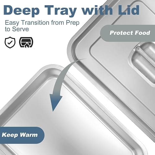 YJHOLE Grilling Prep and Serve Trays,Stainless Steel Large Capacity Food Prep Trays with Lid, Cutting Board Cooling Rack Food Tongs and Cleaning Brush,BBQ Accessories Gift thumbnail 6