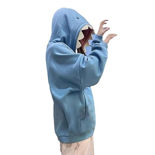 RGDYPKO Women's Cute Shark Hoodies Causal Long Sleeve Hooded Sweatshirts Trendy Fall Pullover Outfits with Kangaroo Pocket thumbnail 4