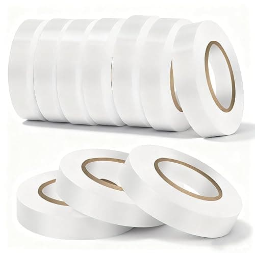 Eliamo 10 Pack White Electrical Tape,High Temp Waterproof Insulating Tape,0.7 inch Wide x 66FT Long, Flame Retardant for Home DIY & Industrial Electrical Repairs - Image 1