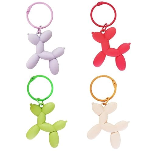 FANEVER Jelly Balloon Dog Keychain Bulk for Women Teen Girls Cute Designer Bag Charm for Backpack Purse Tote Handbag Bookbag - Image 1