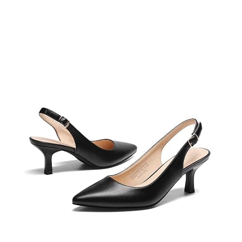 DREAM PAIRS Women's Kitten Heel Slingback Pointed Closed Toe Low Stiletto Heels Dress Bridal Elegant Wedding Pumps Shoes thumbnail 6