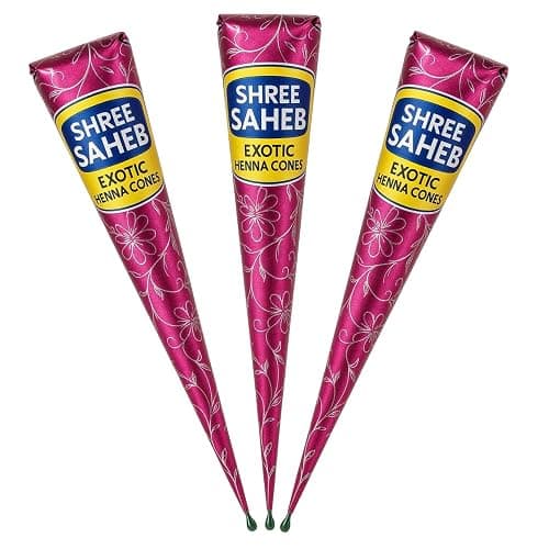 SHREE SAHEB | Henna Paste Cones – 100% Natural & Chemical Free – Ready to Use Pre-Filled Henna Cones Brownish for Hair Color– Pack of 3 (90 g) - Image 1