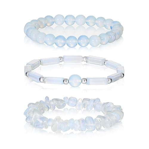 3Pcs Natural Stone Bracelets for Women 8mm Crystal Beaded Bracelets Handmade Stretch Bracelet Healing Crystal Jewelry for Women - Image 1