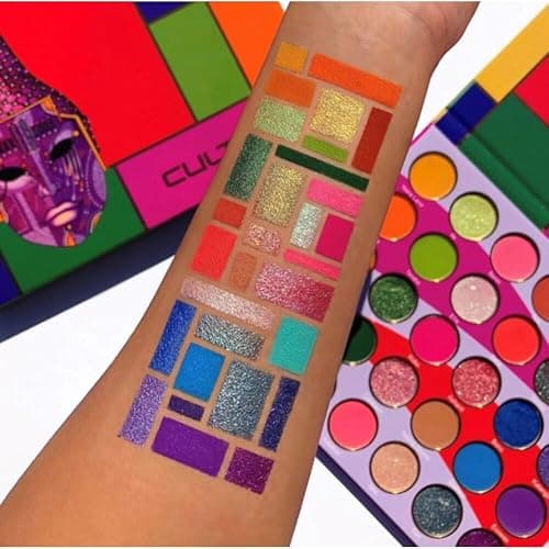 Juvia's Place Palette Culture - Yellow, Greens, Pink, Purple, Orange, Chromatic & Glitter Shades, 30 Pigmented Makeup Palette for Eye Color & Shine, Pressed thumbnail 4