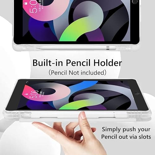 JOYLAND Girly Ribbon Bow Pattern Case for iPad (A16) 11th Gen 2025 11-inch/10th Gen 2022 10.9 inch, Pencil Holder & Clear Transparent Soft TPU Back & Trifold Pad White Shell for Girls Women thumbnail 5