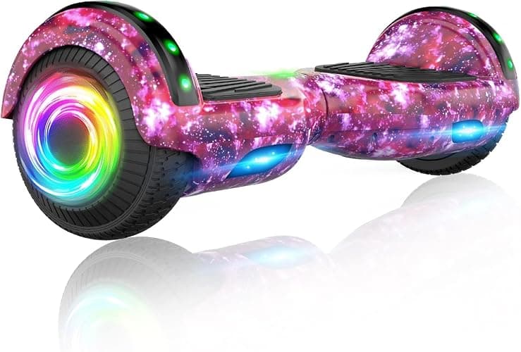 SISIGAD Hoverboard for Kids Ages 6-12, with Built-in Bluetooth Speaker and 6.5" Colorful Lights Wheels, Safety Certified Self Balancing Scooter Gift for Kids - K02-Starry Purple - Image 1