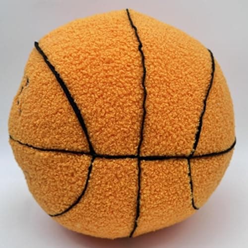 OUKEYI 9.8"/25cm Offcourt Basketball Plush Toy, Soft Basketball Plush Pillow Stuffed Basketball Plush Toy Sofa Ball Pillow Household Stuffed Ball for Fans Boys and Girls All of Age (Orange) thumbnail 3