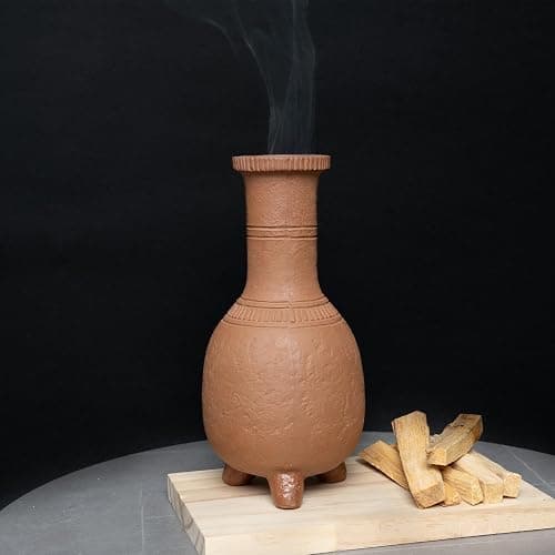 MOUGIGI Handmade Terracotta Palo Santo Holder Burner for Smudging and Meditation - Mexican Style Chiminea Clay Incense Dish for Wiccan Altar and Negative Energy Cleansing thumbnail 7