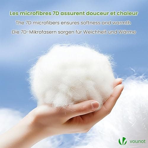 vounot® Couette Légère 200GSM 135x200 cm Couette Tempérée en Microfibre Couverture Douce avec Rembourrage Moelleux Couette Respirante Certifiée Oeko-Tex Blanc thumbnail 4