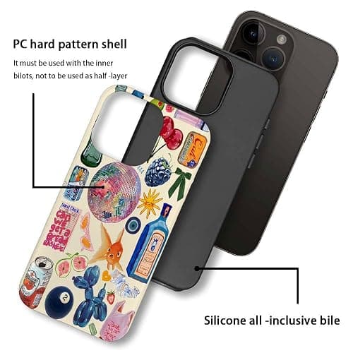 Generic Compatible with for iPhone 14,European Collage Lovely Phone Case for Girl Women Boy Men,Scratch Resistant Shockproof Cover Case for iPhone 14 thumbnail 3
