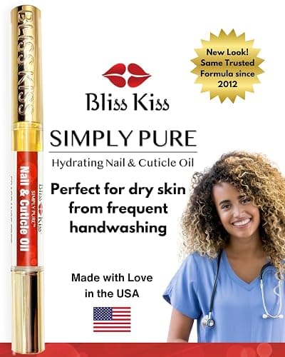 Bliss Kiss Simply Pure Cuticle Oil Pen, Fragrance Free, 1 Count | Jojoba-rich formula helps soften dry cuticles and condition brittle, peeling, breaking nails; 2 ml precision brush pen. thumbnail 9
