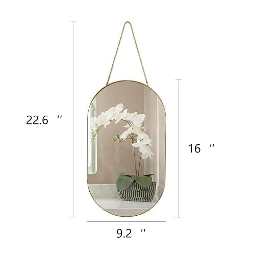 YCHMIR Oval Wall Mirror, Gold, Oval Shape, for Bathrooms and More (16x9.2 inch) thumbnail 3