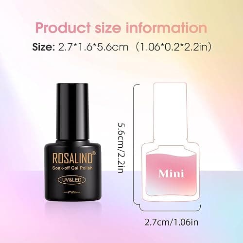 ROSALIND 30pcs Gel Polish Set, 26 Colors Pastel Pink Gel Nail Polish | with 4Pcs Base Gel Top Coat, Red Pink Orange Blue Four Seasons Colors, Soak Off UV Gels Nail, Gift for Women thumbnail 9