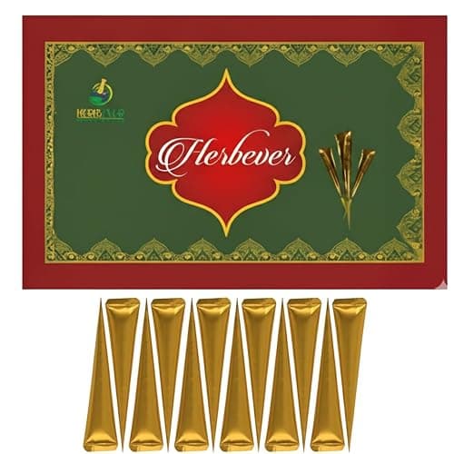 Herbever 12-Pack Ready to Use Henna Hair Color Cones – Reddish Brown Henna Paste Tubes for Spot Hair Coloring & Root Touch-Up – Long-Lasting Henna-Based Hair Color for Women - Image 1