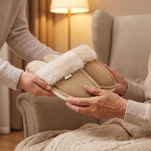 Aomigoct Womens Fuzzy House Slippers: Warm Plush & Non-Slip for Everyday Soft - The Perfect Thoughtful Gift for Mom & Grandma in Winter thumbnail 3