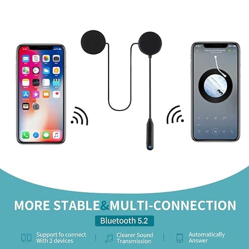 blueear Helmet Headphones Motorcycle Bluetooth Headsets Outdoor Waterproof Sports Headphone Loud Premium Bass Sound Auto Phone Answering ENC Noise Cancelling Clear Calls 60 Hours Playtime thumbnail 3