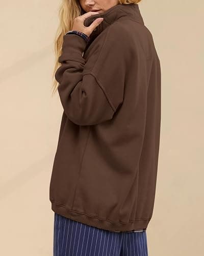 Gacaky Sweatshirt for Women Oversized Casual Long Sleeve Button Henley Neck Pullover Tops Fashion Outfits Clothes thumbnail 3