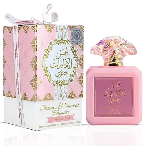 Ard al Zaafaran Pink Blush Shams Al Emarat Khususi, Marshmallow Blush Perfume For Women, Eau de Parfum - 100 ML (3.4 OZ) Romantic & Sweet Arabian Perfume - A Captivating Scent wrapped in Pink Bottle thumbnail 2