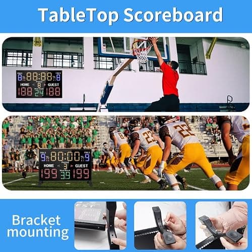 LUCKY TIME Basketball Scoreboard with Shot Clock, 12/14/24/30/25/60 Seconds, Upgraded Thickening Digital Scoreboard with Remote, Battery Powered Electronic Scoreboard for Indoor Outdoor thumbnail 4