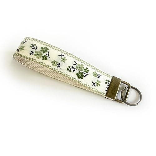 CELOKIY Embroidered Fabric Wristlet Keychain, Wrist Key Chain Women with Metal Hardware - Image 1