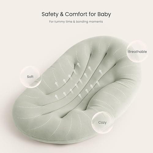 Happle sunny Baby Lounger for Newborn: Portable & Lightweight Pillow | Tummy Time Playtime & Diaper Changes - Skin-Friendly & Breathable for 0-12 Month Supervised Use thumbnail 5