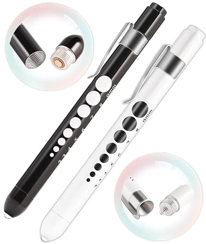 MEUUT 3 Pack Penlight & Medical Scissors- One 8 Inches Patented Trauma Shears Two LED Pen light with Four Batteries - Bandage Scissor for- Nurse, First Aid, EMT, Doctor thumbnail 4