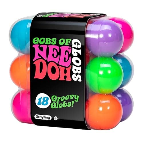 Schylling NeeDoh Teenie Gobs of Globs - Sensory Squeeze Toy - Contains 18 Mini Groovy Globs - 1.25" Wide - Multicolored - Image 1