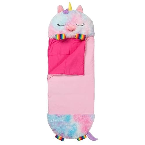 Happy Nappers: Pillow & Sleepy Sack: Large - Rainbow Unicorn - 66 x 30, 2-in-1: Plush Animal Opens Into Sleeping Bag, Soft Play Character, Kids 3+ - Image 1