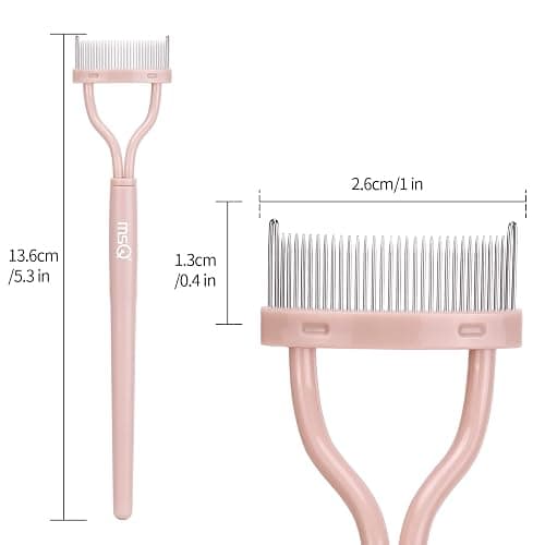 Eyelash Separator Eyelash Comb Lash Separator Tool MSQ Mascara Brush Eyelash Brush Separator Mascara Comb Arc Designed Mascara Applicator With Cover Naked Pink (1PCS) thumbnail 4