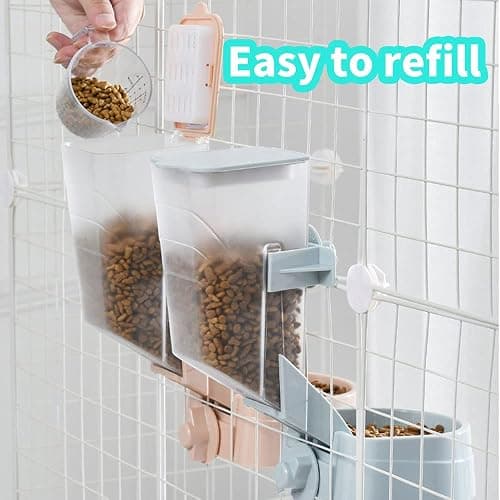 Oncpcare Rabbit Food Dispenser Water Bottle, Small Animal Bowls for Cage, Hanging Automatic Small Pet Water Bowl for Bunny Guinea Pig Ferret thumbnail 5