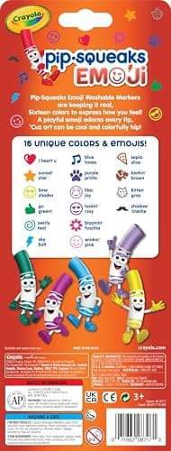Crayola Emoji Pip Squeaks Washable Markers (16ct), Toddler Mini Stamper Marker Set, Coloring Supplies for Toddlers, Gift for Kids thumbnail 6