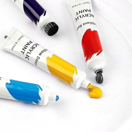 Amazon Basics Acrylic Paint Tubes Set with Rich Pigments, Non Fading, 0.74oz, 24 Colors, Multicolor thumbnail 5