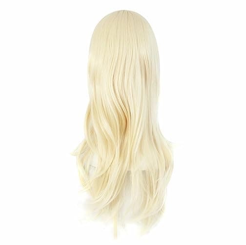 MapofBeauty 28" 70cm Long Curly Hair Ends Costume Cosplay Wig (Light Blonde) - Light Blonde thumbnail 2